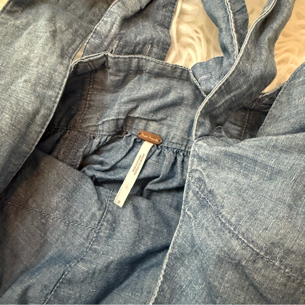 Free People Carolina Chambray Mini Dress in Blue - Picture 8 of 8